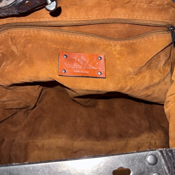 Patricia Nash Black Leather Tote or Laptop Bag - Picture 12 of 16